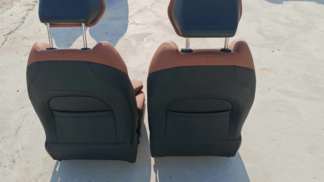 Geely Boyue L Jinxiu Edition Driver & Passenger Seat, OEM Dismantled, Orange-Black Leather, with Ventilation Heating