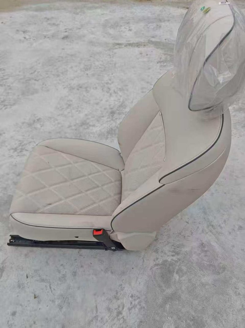 STELATO S9 Passenger Seat, Beige Leather, Original Vehicle Used OEM Part, with Electric Leg Rest, Headrest Audio System
