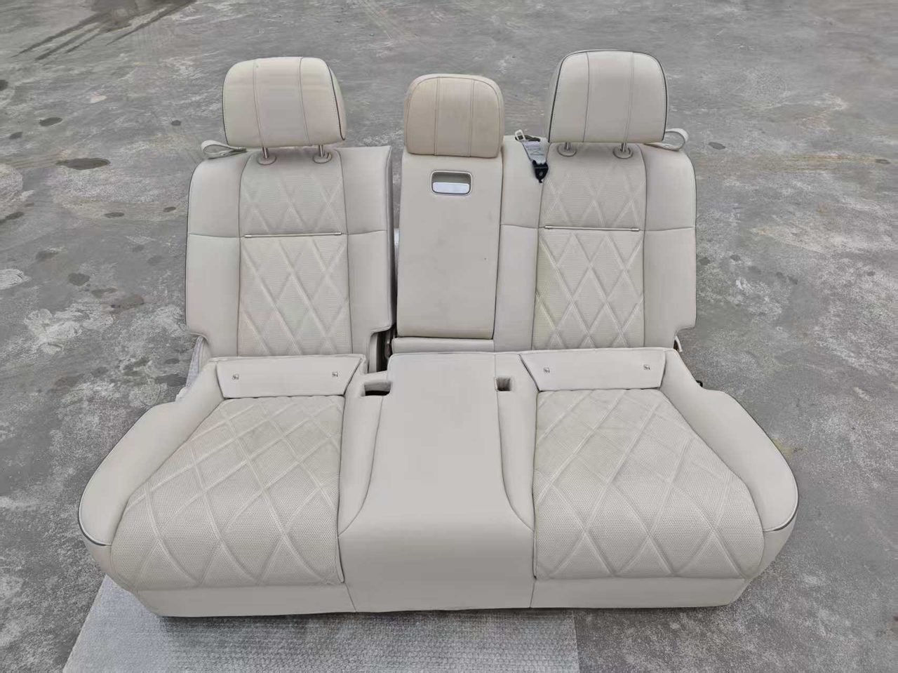STELATO S9 Rear Seat, Genuine OEM Used Part, Beige Leather Surface, with Armrest, Fully Functional