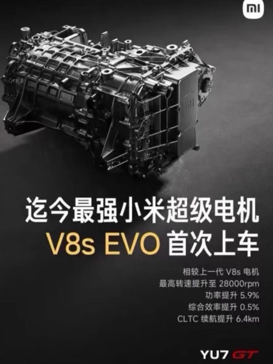Xiaomi YU7GT Super Motor V8sEVO One Unit Ultra-Thin Silicon Steel