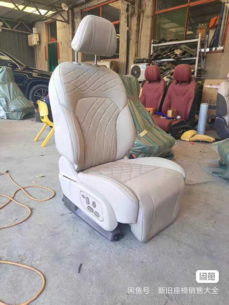 IM Motors LS9 Passenger Seat, Beige Leather Surface, with Power Adjustment + Lumbar Support Plus Long Leg Rest